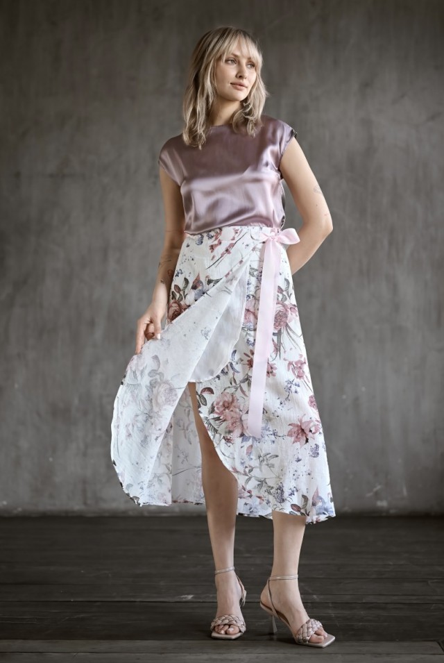 летняя юбка с цветами